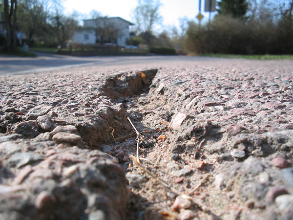 crack in the asphalt